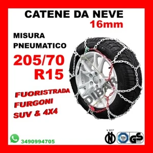 CATENE DA NEVE PER FUORISTRADA E 4X4 OMOLOGATE 16MM MISURA 205/70 R15 - LFSL225 - Imagen 1 de 1