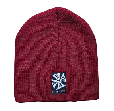 Vintage Y2K West Coast Choppers USA Made Beanie Crimson Red  - Image 1 of 4