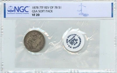 1878 7TF REV OF 78 Morgan Dollar GSA SOFT PACK S$1 NGC VF20 - Image 1 of 2