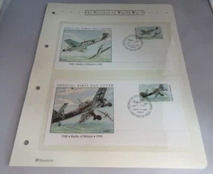 1940-1990 BATTLE OF BRITAIN FIRST DAY STAMP COVERS X 2 WITH ALBUM/FOLDER SHEET - Picture 1 of 7