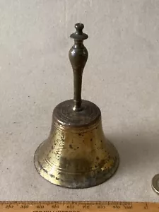 KLEINE ANTIKE MESSING TISCHGLOCKE - ORIGINAL VEREDELUNG - Bild 1 von 9
