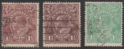 Australia 1914-24 SC# 24a, 24b, 25 - King George V - Used Lot # 005 - Image 1 of 2