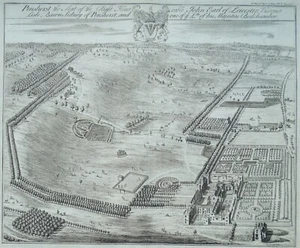 Antiker Druck PENSHURST PLACE Tonbridge Kent Original Johannes KIP, Harris 1719 - Bild 1 von 3