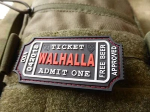 WALHALLA TICKET - Odin approved Patch, blackmedic / 3D Rubber Patch - Bild 1 von 6