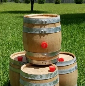 4 PACK NEW 5 LITER BOURBON Whiskey BARRELS -THICK American Oak Wood Staves Char3 - Picture 1 of 3