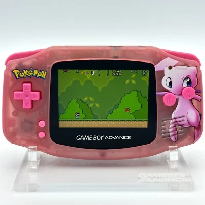 Game Boy Advance GBA Custom IPS Backlit Screen UV Printed Shell Mew Pink Pokemon - Image 1 of 3