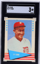 TY COBB 1961 FLEER CARD #14 GRADED SGC 3 VERY GOOD DETROIT TIGERS HALL OF FAME