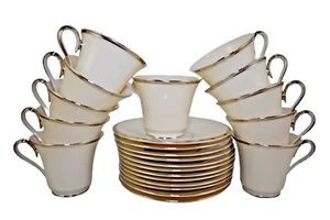 Lenox Solitaire Cup & Saucer Set – 11 Tea Cups and 12 Tea Saucers - Picture 1 of 11