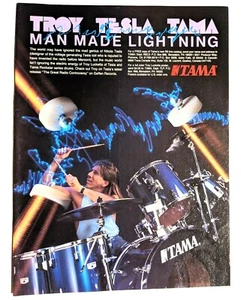 TESLA/TROY LUCKETTA/1989 REVISTA DE BATERÍA MAMA ROCKSTAR ANUNCIO IMPRESO - Imagen 1 de 1