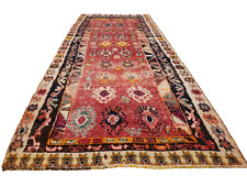 3'7"x 7'8" HAND-KNOTTED ANTIQUE CAUCASIAN KAZAK TRIBAL WOOL MUTED RED RUG