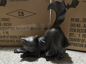 Cracker Barrel HALLOWEEN Black Cat Ghost Statue Stretching Figurine 🎃IN HAND🎃 - Picture 1 of 3