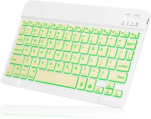 Slim Ergonomic Keyboard with Ambient RGB Lighting, Multi-Device Compatibility - Picture 1 of 20