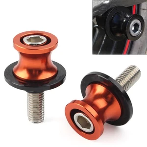 CNC Schwingenspulen Slider Stand Schrauben 10MM für KAWASAKI ZX6R 1998-11 Orange - Bild 1 von 7