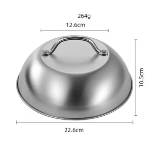 Edelstahl 9 Zoll Kuppel zum Speichern von Feuchtigkeit und Hitze auf flachen Gri - Picture 1 of 6