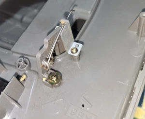 Sega Saturn Japan DARK Gray EMPTY Top Cover Right Bracket & Spring w/Screws - Picture 1 of 15