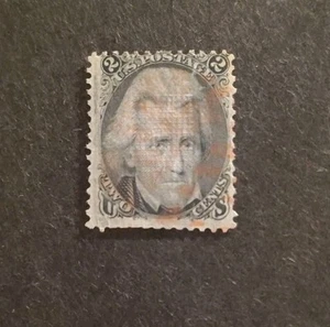 US 1867 F Grill Jackson Postage Stamp, Scott #93 Used Light Cancel - Picture 1 of 4