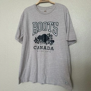 T-shirt uomo ROOTS Canada Cooper Beaver panna d'avena grande cotone classico - Foto 1 di 6