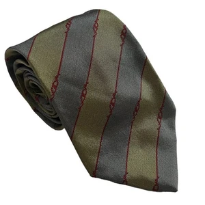 NEW Givenchy Gentleman Paris Green Blue Diagonal Stripe Silk Neck Tie - Picture 1 of 8