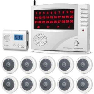 Nurse Call System Wireless Call System with 1 Portable Caregiver Pager 10 Cal... - Picture 1 of 8