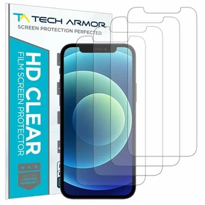 Tech Armor HD Clear Film Screen Protector for iPhone 12/12 Pro (6.1")  [4-Pack] - Picture 1 of 6