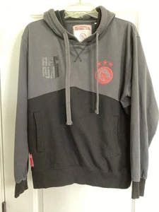 Ajax Amsterdam FC Men's Hoodie Large Gray Black Soccer Team Gear Pullover - Picture 1 of 11