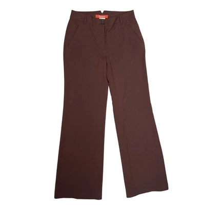 Cartonnier Dress Pants Womens 4 Brown Solid High Rise Trouser Zip Career NWT - Image 1 of 4