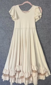 Vintage Rüschen Kleider elfenbein beige lang voller Rock Kleid American Girl Prärie 8y - Bild 1 von 10
