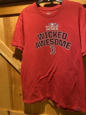 Boston Red Sox Shirt 2018 World Series ‘47 Brand Wicked Awesome Red Men’s Sz XL - Image 1 of 4