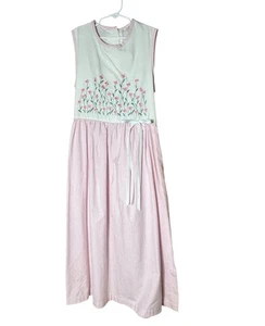 NWT Rare Editions Dress Girl’s Size 14 Pink Gingham Floral Lined Bow Embroidered - Picture 1 of 6