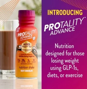 Nutrition Shake PROTALITY Advance Silky Chocolate 10-fl-oz Bottles 4 Pack - Picture 1 of 12