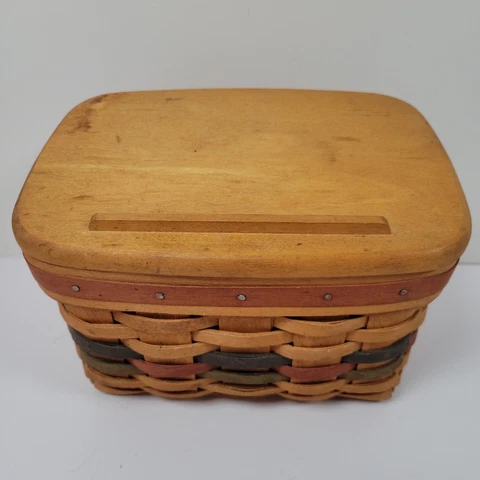 Longaberger Shades of Autumn Wood Recipe Card Basket Protector Lid Card 1994 Cover