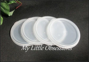 Tupperware Set of 4 G, #297 Seals, 16 Oz Tumbler, Snack Cup Replacement Lids 3" - Picture 1 of 4