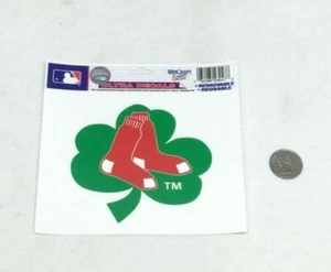 Boston Red Sox Hanging Socks Irish Shamrock Static Cling Window Decal 4x6 Size  - Picture 1 of 1