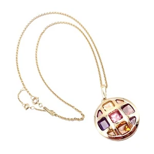 Cartier Pasha 18k Yellow Gold Amethyst Citrine Garnet Tourmaline Necklace Cert. - Picture 1 of 12