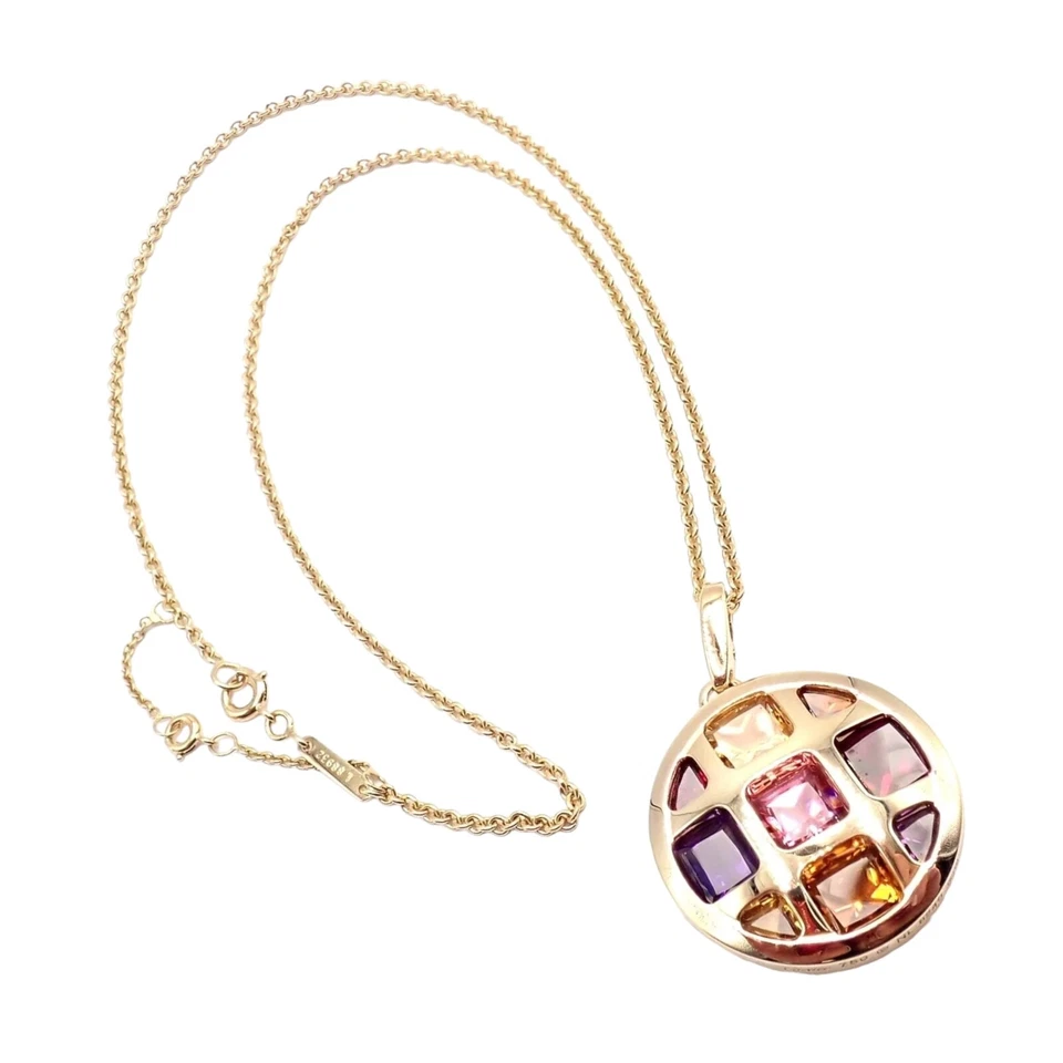 Cartier Pasha 18k Yellow Gold Amethyst Citrine Garnet Tourmaline Necklace Cert. - Image 1 of 4