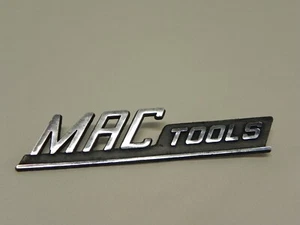Vintage Mac Tool Box Metal Die Cast Emblem Logo Badge Chrome/Black Genuine - Picture 1 of 10