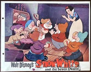 SNOW WHITE AND THE SEVEN DWARFS Original Lobby Card - R1975 - WALT DISNEY - Picture 1 of 3
