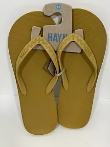 Men’s Hayn Mustard Yellow Flip Flops Beach Sandals - Size 13M - Picture 1 of 2