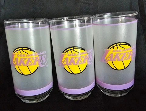 Lot of 3 Los Angeles Lakers Mobil Frosted Glasses Cover