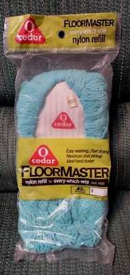 罕见 O 雪松 Every-Which-Way 尼龙灰尘蓝色拖把头填充型号 #237 (NIP) — 第 1/4 张图片