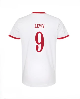 LEWY Robert Lewandowski #9 T-Shirt Polska With Eagle Soccer Poland Jersey Style - Image 1 of 4
