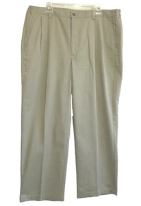 Pantalones de vestir plisados clásicos de alta calidad 40 pantalones Haggar tostados nuevos sin etiquetas - Imagen 1 de 7