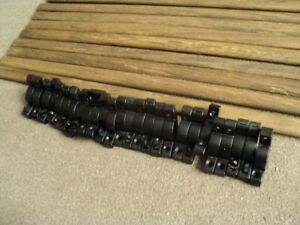 13 SOLID  OAK STAIR  CARPET  RODS AND THEIR   26 BRACKETS
