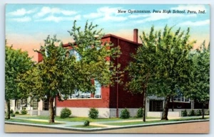 Postcard IN Peru High School New Gymnasium Vtg View N8 - Picture 1 of 2