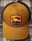Columbia Whipstaff Mesh Hat Green Bear &amp; Mountain S / M Adult FlexFit Ballcap