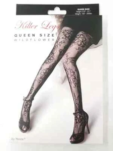 Yelete Killer Legs Fishnet Pantyhose Stocking Wildflower Size Queen - Picture 1 of 5
