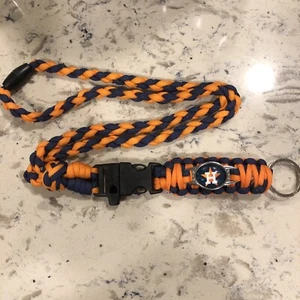Houston Astros MLB Lanyard Paracord Rope W/ Detachable Key Chain - Picture 1 of 10