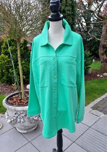 Sportive Sweatjacke/Sweatshirtjacke im Hemdenstil, Marc Aurel, Gr. 42, grün - Bild 1 von 4