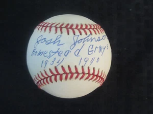 Josh Johnson Homestead Grays Negro League Signed Autograph Baseball - Picture 1 of 1