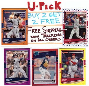 2020 Donruss Baseball Cards Inserts Holos RCs SHIPS FREE, BUY 2, GET 2 FREE